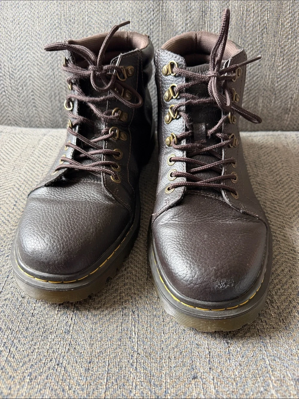Dr Martens Air Wair Kelvin Dark Brown Leather High Top Boots Men’s Size 12